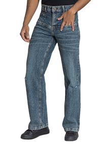 Pantalones Vaqueros de Moda para Hombre, Color Azul Claro, Pierna Ancha, Diseño de Diseñador, 4 Bolsillos, Transpirables, Corte Recto - Product Image 5