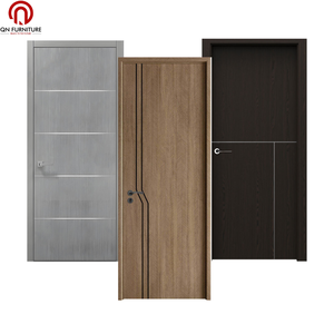 Portes de salle de bain minimalistes en bois polymère imperméable, résistantes aux termites, pour école, hôpital, hôtel, villa, intérieur, appartement - Product Image 4