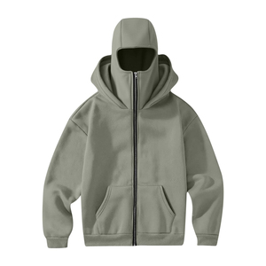 Sweat à capuche zippé intégral pour homme, imprimé, 100 % coton molletonné, respirant, avec poches, haute qualité - Product Image 6