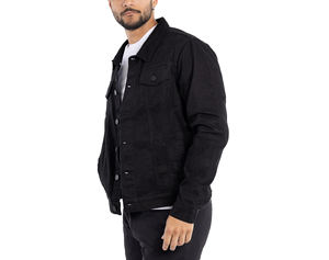 Blouson Bomber en Jean Slim Fit Décontracté Hiver avec Logo Frontal Respirant Personnalisable Tendance Hip Hop Streetwear - Product Image 1