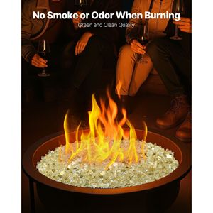 Vetro refrattario per alta temperatura 10 LBS/4.5 KG, pietre riflettenti per caminetto da 1/2 pollice/12.7 mm, vetro per braciere senza fumo - Refrattario Premium - Product Image 4