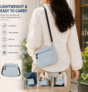 Bolso Bandolera Casual de Nailon Resistente al Agua con Cierre de Cremallera para Pasaporte |   Bolso de hombro de viaje ligero con múltiples bolsillos para uso diario - Product Image 6