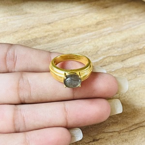 Anillo de Latón con Labradorita de Diseño Único, Anillo de Estilo Vintage Chapado en Oro de 18k, Anillo para Hombre Hecho a Mano con Piedras Preciosas, Anillo al por Mayor - Product Image 3