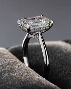 Bague de fiançailles/mariage vintage en or jaune 14 carats avec diamant de culture IGI/GIA, or blanc fin unisexe, pour anniversaire, digne d'une fête - Product Image 2