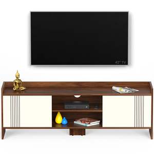 ชั้นวางทีวีชาร์ลีย์สีเมเปิลและสีขาว ดีไซน์หรูหราและมีสไตล์สำหรับทีวีของคุณ - Product Image 5