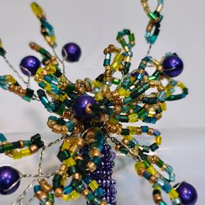 Anneaux de serviette perlés faits main sur mesure avec accents violets – Supports d'anneaux de serviette pour fêtes, décoration intérieure et magasins d'ameublement - Product Image 5