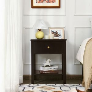Mesita de Noche Moderna con Cajón y Estante para Dormitorio, Villa u Hogar - Product Image 3