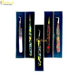 Pinzas Profesionales para Extensión de Pestañas de 90 Grados, Doble Tono, Acero Inoxidable, Punta Puntiaguda, Duraderas, Logotipo Personalizado, 12-14 cm - Product Image 3