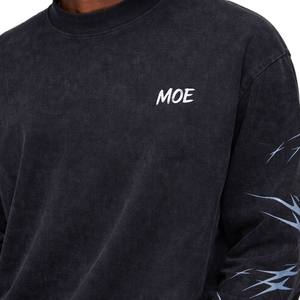 Camiseta Vintage para Hombre, Manga Larga, Algodón, Corte Cuadrado, Estampado Gráfico en el Brazo, Producción de Ropa Personalizada al por Mayor - Product Image 3