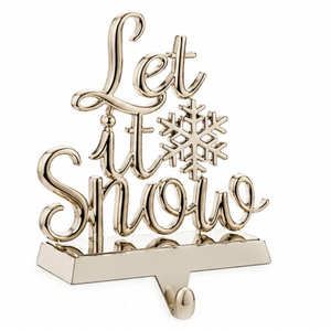 Supports de chaussettes de Noël en métal « Let It Snow » pour cheminée, crochets de suspension pour décoration maison et hôtel, prix d'usine - Product Image 1