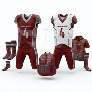 Uniformes de Fútbol Americano Transpirables con Diseño Moderno, Impresión Personalizada por Transferencia de Calor, 100% Poliéster, Personalizables - Product Image 4