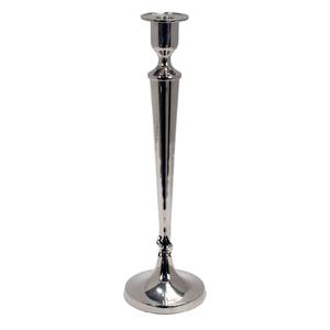 Grand bougeoir en aluminium fini argenté Décoration de balcon Bougeoir brillant fait à la main pour salon - Product Image 1