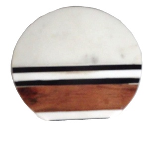 Marble and Wood Coasters Hot/Cold Coffee Mugs Dinning Table Serving Coaster Tea Coffee Table <b>Bar</b> Coasters for Home Office - Product Image 1