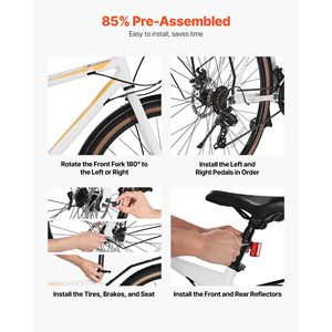 Lightweight Aluminum <b>Frame</b> Hybrid <b>Bike</b> 700c Wheel Commuter Urban Bicycle for Men and Women for Adults - Product Image 6
