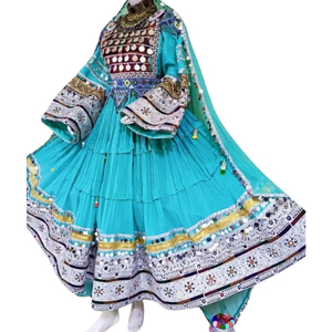 Vestidos Casuales de Mujer de Alta Calidad en Tela Afgana Kuchi Tribal con Decoración de Encaje para Bodas y Ocasiones Especiales - Product Image 2