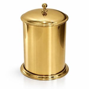Chrome Finish Metal Waste <b>Bin</b> With Lid Easy Portable Decorative Bathroom Waste <b>Bins</b> Modern Design For Home Decor Supplies - Product Image 4