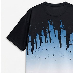 T-shirt tricoté décontracté pour homme, col rond, manches courtes, imprimé dégradé, grande taille, style unique - Product Image 5