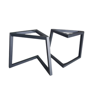 Contemporary Inverted L-Shaped Modern Durable Black Metal <b>Table</b> <b>Legs</b> for Dining Room Office Desks Workshop & Conference - Product Image 1