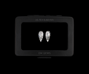 OM GEMS 6.0 Ct Lab Grown E Color Custom <b>Step</b> Cut Pear Diamond Pair CVD-HPHT IGI Certified Loose Stones - Product Image 4