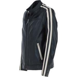 Veste universitaire en cuir véritable tanné végétal durable pour homme, manteau d'hiver matelassé écologique à col montant, logo personnalisé OEM - Product Image 3