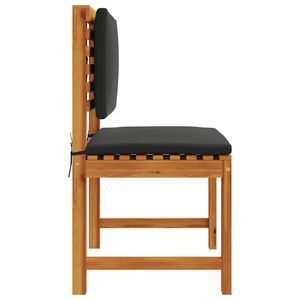 2 sillas de jardín de madera maciza de acacia marrón con cojín - Product Image 5