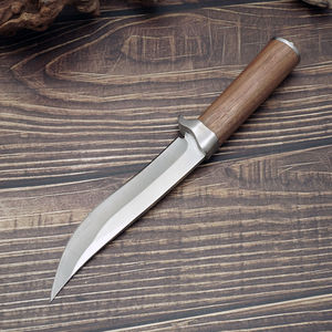 มีดใบตายทำมือ |   ใบมีดโค้งทำจากเหล็กกล้าไร้สนิมพร้อมด้ามไม้ขัดเงาและที่ครอบมีดสำหรับการล่าสัตว์เอาชีวิตรอดกลางแจ้ง - Product Image 3