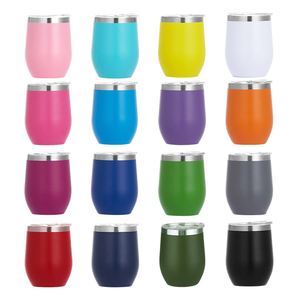 Vaso de Vino con Aislamiento al Vacío de Doble Pared, de Acero Inoxidable, con Forma de Huevo, de 12oz, con Recubrimiento en Polvo, para Camping, Venta al por Mayor - Product Image 1