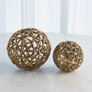 Escultura de Bola Geométrica de Aluminio con Acabado Dorado, Adorno Decorativo para Dormitorio y Oficina, Figuras Decorativas para Mesa de Sala de Estar - Product Image 5