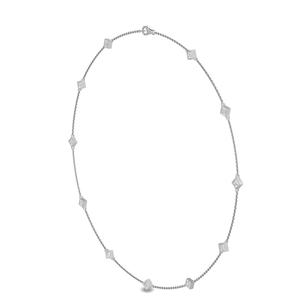 Collier élégant en or rose 9 carats avec chaîne à maillons et diamants de laboratoire taille princesse de 1,04 carat, un cadeau raffiné - Product Image 5
