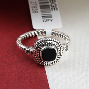 Trending Top Quality <b>Black</b> Onyx & Cubic Zirconia Gemstone 925 Solid Sterling Silver Handmade Women's <b>Ring</b> For Wholesale - Product Image 6