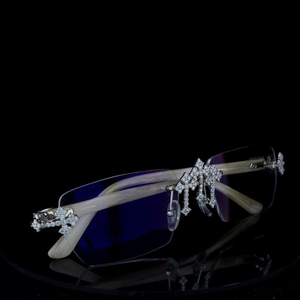 Gafas de Sol Rectangulares Sin Montura de Lujo, Lentes Polarizadas, Detalles de Cristal, Unisex, Protección UV 100%, para Adultos - Product Image 3