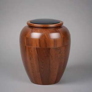 Urna Conmemorativa de Madera Redonda para Cenizas de Cremación de Adultos, Urna Funeraria Clásica para Exhibición en el Hogar - Product Image 3