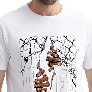Camiseta Deportiva Urbana de Corte Moderno con Estampado, Diseño con Abertura Lateral, Tela de Alto Rendimiento, Sudadera Lisa, Material de Alta Elasticidad - Product Image 1