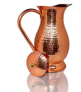 Copper jug set for food court <b>water</b> service setup metal set with <b>glasses</b> durable reusable kitchen dining drinkware - Product Image 3