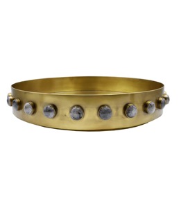 Round Metal Storage Tray With Polished Gold Plated Frame Industrial Design For <b>Tabletop</b> Use - Product Image 6