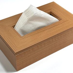Modern Wood Grain Facial Tissue Holder with Easy Refill Cover-Table Organizer Decor for Home and Office - Product Image 3