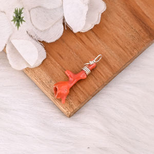 Pendentif en argent sterling 925 massif avec pierre précieuse corail rouge, pendentif fait main, pendentif en argent de créateur, cadeau d'anniversaire - Product Image 4