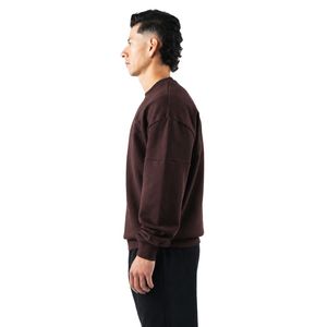 Sweat-shirt à col rond pour homme en molleton brun foncé, pull à manches longues, vêtement décontracté, streetwear, vêtement de sport - Product Image 4