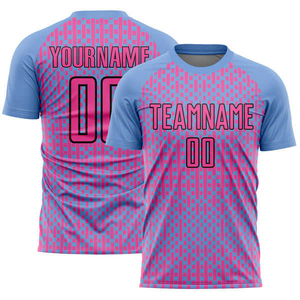 เสื้อฟุตบอลแบบกำหนดเอง เสื้อฟุตบอลแขนสั้น คอกลม พิมพ์ชื่อทีม หมายเลขผู้เล่น ชุดแข่งขัน - Product Image 4