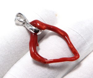 925 Sterling Silver <b>Italian</b> Red Coral Branch Pendant Mediterranean Sea Coral Stick Pendant Natural Red Coral Size 30 × 20 mm - Product Image 4