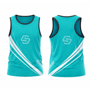 Hot Selling High Quality Sleeveless Full Sublimation Print Sports Gym Cycling Men's <b>Running</b> <b>Singlet</b> Tank Top - Product Image 4