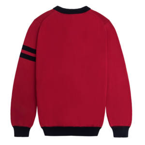 Cardigan épais en laine/cachemire tricoté rouge pour homme, manches longues, couleur unie, boutons sur le devant, col en V, séchage rapide, respirant - Product Image 6
