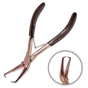 Pince à cheveux professionnelle en acier inoxydable pour extensions, 7 pouces, or rose |   Outil de retrait des extensions de cheveux à la kératine - Product Image 3