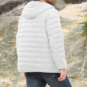 Men's High Quality Unisex Winter Puffer Jacket <b>Warm</b> Windproof Down Hoodie Zipper Closure Casual Insulated Jacket - Product Image 4