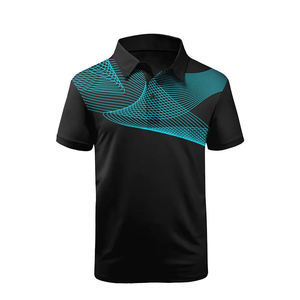 Men’s Premium Black Red Geometric Polo <b>Shirt</b> Short Sleeve Casual Sportswear Regular Fit Lightweight Breathable Custom Logo - Product Image 5