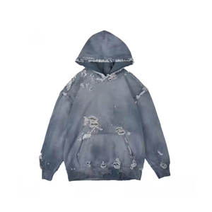 Sweat à capuche en polaire personnalisable pour homme, hiver, effet usé, ajoutez votre propre texte et design, haute qualité - Product Image 4