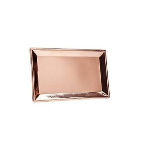Rose Gold Color Copper Food Dinner Serving Tray Best Quality Handmade Copper Tray <b>Small</b> storage & organizers tray low price - Product Image 6