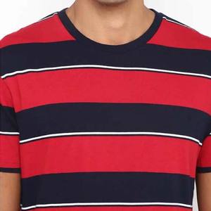 Camiseta Deportiva a Rayas con Cuello Redondo y Ribete en Amarillo y Azul, Estilo Casual, Totalmente Personalizable, en Oferta, para Hombre - Product Image 6