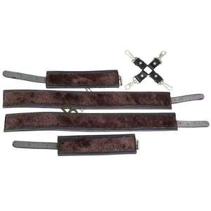 Ensemble de manchettes de cheville en cuir avec boucles réglables et rembourrage en peau de mouton, largeur 4,5 cm, imprimé par transfert thermique - Product Image 4