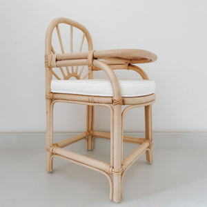 Kid pretend play highchair rattan doll high chairs dolls feeding chair toys for baby girls - Product Image 5